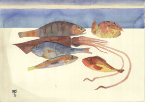 PAS-Fünf Fische-Aquarell-1993