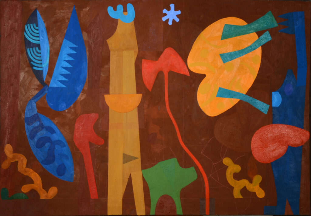 Herbert Pasiecznyk Ölbild Raum mit gefundenen Gegenständen